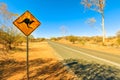 Kangaroo sign in Red Centre Australia Royalty Free Stock Photo