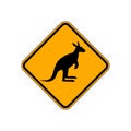 Kangaroo Road Sign Royalty Free Stock Photo