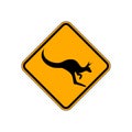 Kangaroo Road Sign Royalty Free Stock Photo