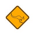 Kangaroo Road Sign Royalty Free Stock Photo