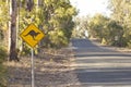 Kangaroo signal on the rural road Perth Australia nice