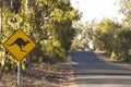 Kangaroo signal on the rural road Perth Australia nice Royalty Free Stock Photo