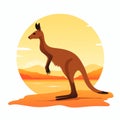 Golden Age Illustration: Kangaroo On The Beach