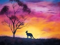 Kangaroo Silhouette: A Tranquil Evening in the Outback