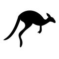 Kangaroo silhoutte, Australian Kangaroo in black color Royalty Free Stock Photo