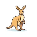 Vector of a kangaroo standing upright on its hind legs Royalty Free Stock Photo