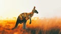 Kangaroo in Stunning Double Exposure Australian Outback Beauty