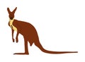 Kangaroo vector illustration isolated on white background. Australian animal portrait. Tourist symbol souvenir. Fauna best jumper.