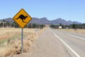 Kangaroo warning road sign in Flinders Ranges National Park, South Australia