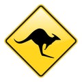 Kangaroo warning sign