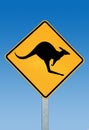 A kangaroo warning sign Australia Royalty Free Stock Photo