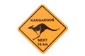 Australia, Australian Kangaroo road warning sign isolated on white background Royalty Free Stock Photo