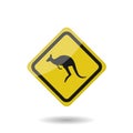 Kangaroo warning vector sign Royalty Free Stock Photo