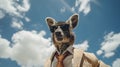 A kangaroo wearing a suit and tie with sunglasses, AI