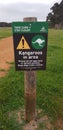 Kangaroos in the area warning sign Western Australia Royalty Free Stock Photo