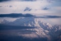 kangchenjunga mountain range in cloudy morning