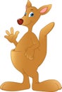 Cartoon  cute kangaroo waving Royalty Free Stock Photo