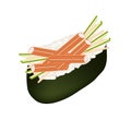 Kani Nigiri or Crab Stick Sushi on White Royalty Free Stock Photo