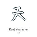 Kanji character outline vector icon. Thin line black kanji character icon, flat vector simple element illustration from editable