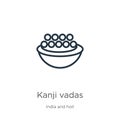 Kanji vadas icon. Thin linear kanji vadas outline icon isolated on white background from india and holi collection. Line vector