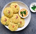 South Indian  breakfast- Kanchipuram Rava idli and chutney Royalty Free Stock Photo