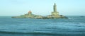 Thiruvalluvar statue and Vivekananda temple .