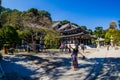 Kannon-do or Main hall of Hase-dera Temple. Kamakura, Japan - Sep, 2018 Royalty Free Stock Photo