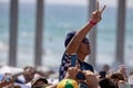 Kanoa Igarashi celebrating his win at Vans US Open of Surfing 2018