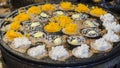 Kanom Krok, Sweet and savory grilled coconut-rice hotcakes. Asia Royalty Free Stock Photo