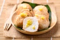 Kanom Krok, Thai coconut pancake with sweet corn Royalty Free Stock Photo