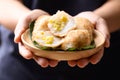 Kanom Krok, Thai coconut pancake with sweet corn Royalty Free Stock Photo