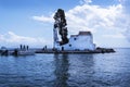 Kanoni, the church of Panagia Vlacherna and the Mouse Island on the Greek Island of Corfu Royalty Free Stock Photo