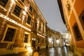 Kanonicza street at night with Wawel Castle in the background, Krakow, Poland Royalty Free Stock Photo