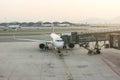Kansai, Japan -Oct 27, 2017: Airplane loading off its passengers
