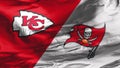 Kansas City Chiefs vs Tampa Bay Buccaneers flag. Super Bowl LV, the 55th Super Bowl and the 51st modern-era National Football Leag