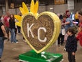 Kansas City KC Heart - Rock Sunflower Theme Royalty Free Stock Photo