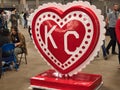 Kansas City KC Heart - Simple Red & White Birds Royalty Free Stock Photo
