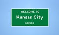 Kansas City, Kansas city limit sign. Town sign from the USA.