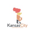 Kansas City Map Geometric Simple Logo Royalty Free Stock Photo