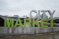 Kansas City River Market on Dark Winter Day Royalty Free Stock Photo