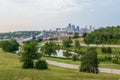 Kansas City, Missouri, Downtown city skyline and Penn Valley Park Royalty Free Stock Photo