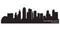 Kansas City Missouri skyline. Detailed vector silhouette