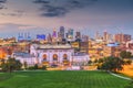 Kansas City, Missouri, USA downtown skyline with Union Station Royalty Free Stock Photo