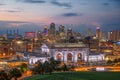 Kansas City, Missouri, USA downtown skyline with Union Station Royalty Free Stock Photo