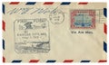 Kansas City, Missouri, The USA - 1 MAY 1929: US historical envelope: cover with cachet first flight St. Louis, Omaha, airplane fl