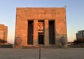 A golden hour view of Memory Hall entrance in Penn Valley Park in Kansas City, Missouri Royalty Free Stock Photo