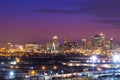 Kansas City Skyline with Kit Bond Bridge Royalty Free Stock Photo