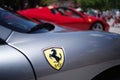 Ferrari emblem on the gray sports car, Kansas City, United States Royalty Free Stock Photo
