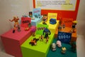 Closeup shot of cartoon toys and figures