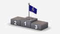 Kansas 3D waving flag illustration on winner podium. Royalty Free Stock Photo